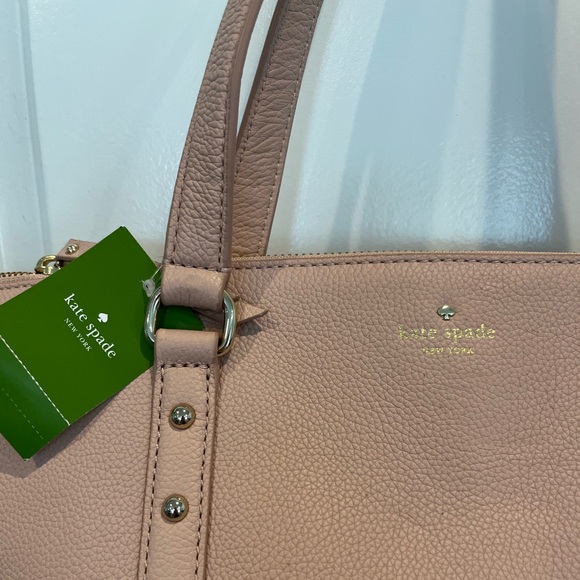 Kate Spade Larchmont Avenue Penny Pink Pebble Leather Tote Bag Purse NWT ♠️ - Picture 6 of 12